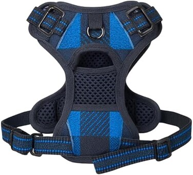 Fitto Blue Pet Harness Size S 21X21cm Adjustable Soft No-Pull Small Dog Puppy Cat Harness