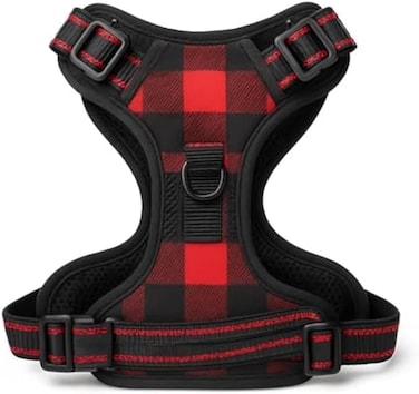 Fitto Red Pet Harness Size M 25x24cm - Adjustable Dog &amp; Cat Walking Harness, Easy-On Comfortable Chest Strap