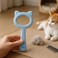 Fitto Pet Grooming Brush for Dogs and Cats, Blue 17x9 cm - Handheld Fur Brush for Shedding, Deshedding, Detangling and Massage