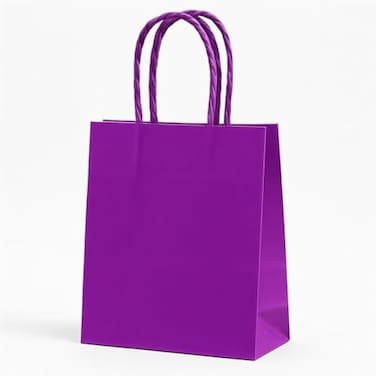 Fitto Purple X-Small Paper Bags - Small Purple Paper Treat Bags for Party Favors, Candy, Snacks, Crafts
