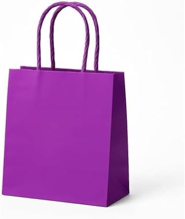 Fitto Small Purple Paper Bags – Purple Paper Treat & Goody Bags for Party Favors, Shopping, Crafts, Packing