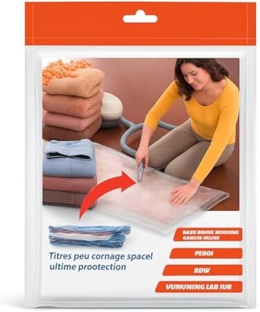 Fitto Vacuum Storage Bags for Clothes - Reusable Vacuum Seal Compression Bags Space Saver for Bedding Blankets Towels Travel