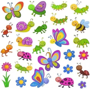 Fitto Garden Educational Stickers for Kids – Nature, Flowers & Insects Classroom Reward Stickers for Preschool Learning, Scrapbook, Crafts & Planners