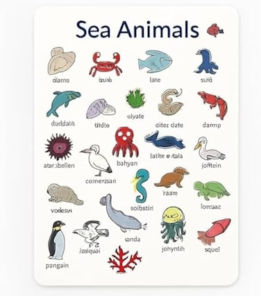 Fitto Sea Animals Educational Stickers for Kids – Ocean Animal Stickers for Preschool, Classroom Rewards & Learning Activities