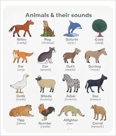 Fitto Wild Animals Educational Stickers for Kids - Self-Adhesive Animal Stickers for Preschool, Classroom Rewards, Scrapbook & Learning