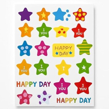 Fitto Educational Party Stickers for Kids - Assorted Classroom Reward & Birthday Sticker Sheets, Teacher Stickers & Children Party Favors