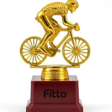 Fitto Cycling Golden Trophy - Premium Cycling Award for Competitions and Events
