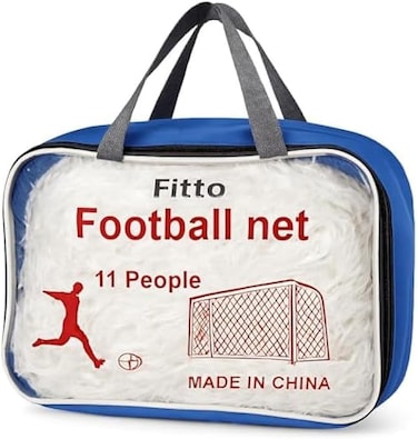 Fitto Football Goal Post Net with Bag - White Pack of 2