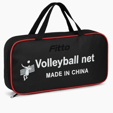 Fitto Premium Volleyball Net with Carry Bag - Pack of 1 - Durable White Design