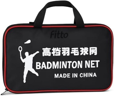 Fitto Portable Badminton Net with Carry Bag - Pack of 1, White