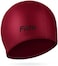 Fitto Maroon Swimming Cap for Adults and Kids - Silicone Swim Cap for Enhanced Performance