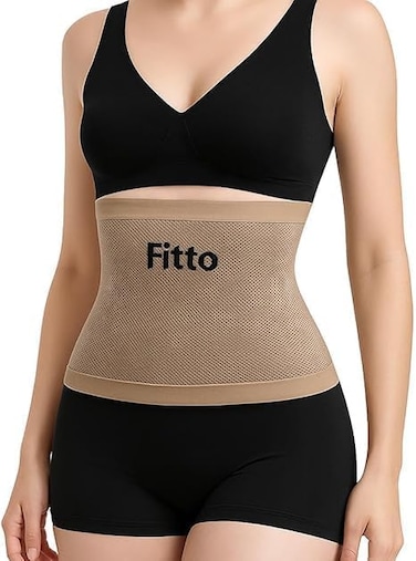 Fitto Women's Brown Waist Shaper Belt - Adjustable Slimming Body Shaper