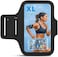 Fitto Black Arm Band for Running - Adjustable Cell Phone Holder for Sports and Fitness