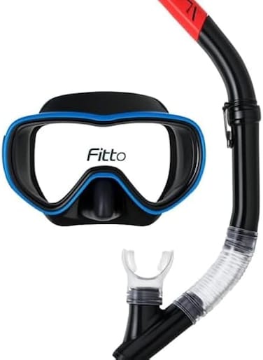 Fitto Splendive Black Mask and Snorkel Combo for Ultimate Underwater Exploration