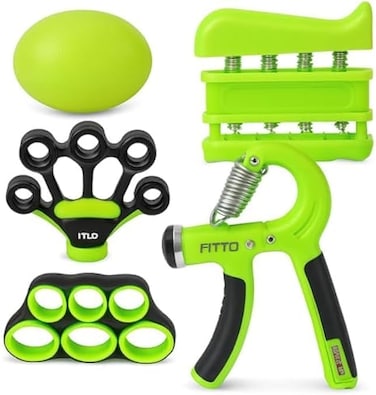 Fitto Adjustable Grip Strength Trainer Set - Forearm Exerciser &amp; Finger Strengthener for Enhanced Hand Grip
