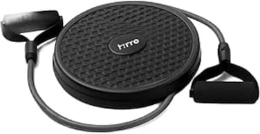Fitto Black Waist Trainer for Weight Loss with Twister Exercise Feature