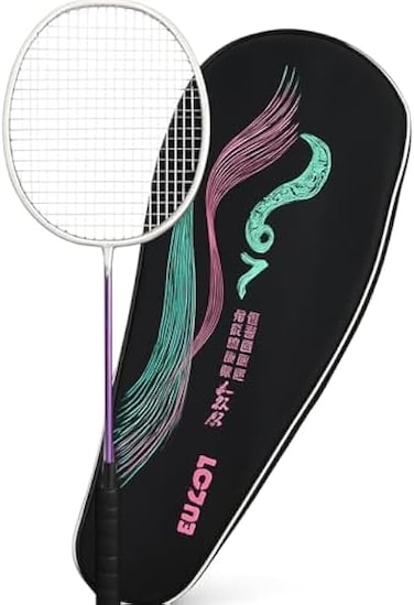 Fitto Premium White Badminton Racquet Pair - Lightweight &amp; Durable