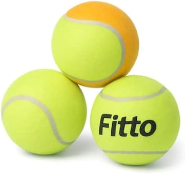 Fitto Set of 3 Light Green Tennis Balls - High-Performance Durable Balls for All Court Surfaces