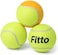 Fitto Set of 3 Light Green Tennis Balls - High-Performance Durable Balls for All Court Surfaces