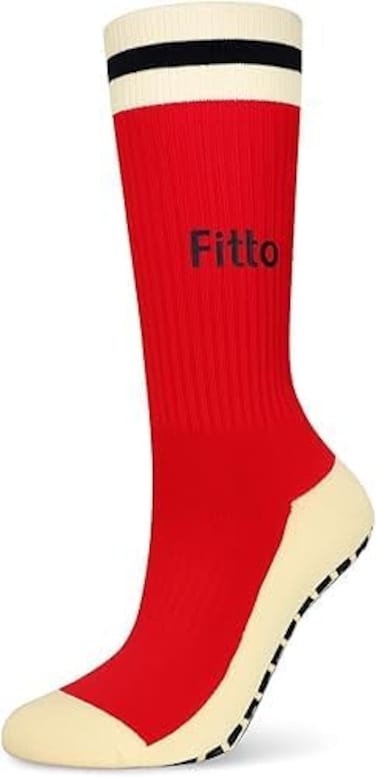 Fitto Anti-Slip Red Football Socks for Adults - Free Size
