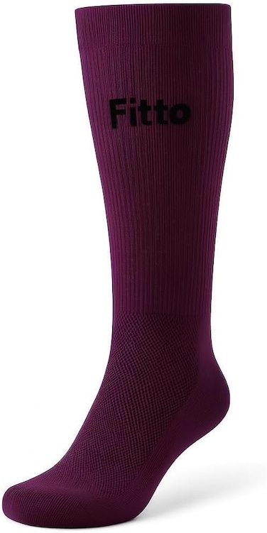 Fitto Anti-Slip Purple Football Socks for Kids - Comfortable &amp; Durable Sports Socks