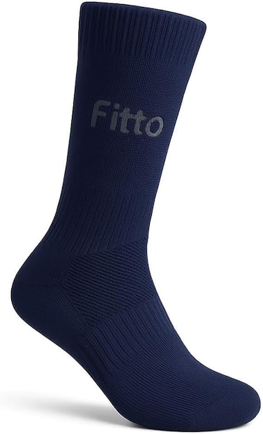 Fitto Anti-Slip Navy Blue Football Socks for Kids - Comfortable &amp; Durable Sports Socks
