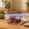 Fitto Square Glass Storage Food Container 400ml