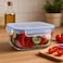 Fitto Square Glass Storage Food Container, 1000ml, Airtight Lid