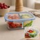 Fitto Glass Storage Food Container with Full Divider, 1200ml