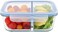 Fitto Glass Storage Food Container with Full Divider, 1200ml