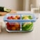 Fitto Glass Storage Food Container with Full Divider, 1500ml