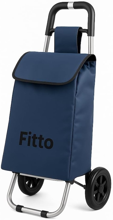 Fitto Shopping Trolley with Wheels, 16mm Carbon Steel, 33L Capacity, 53*31*20CM