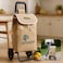 Fitto Eco-Friendly Jute Shopping Trolley with Wheels, 33L, Carbon Steel Frame, 53x31x20CM