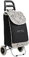 Fitto Fancy Black Leopard Shopping Trolley with Wheels, 36L Carbon Steel