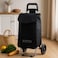 Fitto Shopping Trolley with Wheels, Black Carbon Steel, 33L Capacity, 53x31x20CM