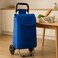 Fitto Blue Shopping Trolley with Wheels, 16mm Carbon Steel, 33L Capacity, 53*31*20CM
