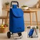 Fitto Blue Shopping Trolley with Wheels, 16mm Carbon Steel, 33L Capacity, 53*31*20CM