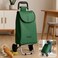 Fitto Green Shopping Trolley with Wheels, 33L Carbon Steel, 53*31*20CM