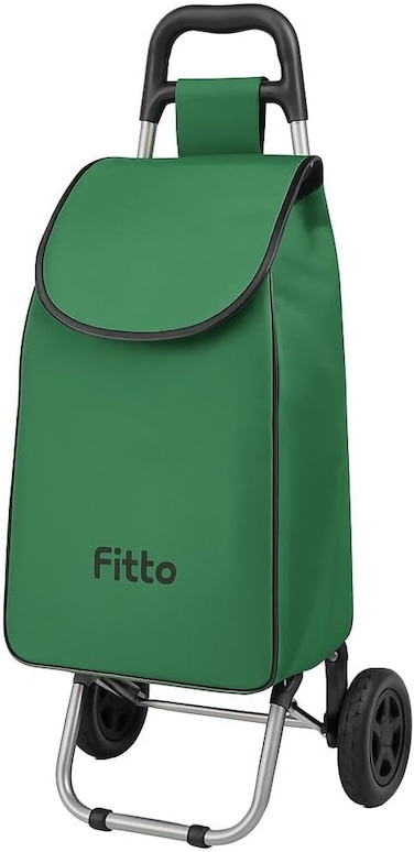 Fitto Green Shopping Trolley with Wheels, 33L Carbon Steel, 53*31*20CM