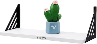 Fitto Floating Wall Shelf With Bracket 60X20X1.5cm, White