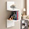 Fitto Wall Shelf Corner 2 Tier 19.8X19.8X42.6cm, White for Home and Office