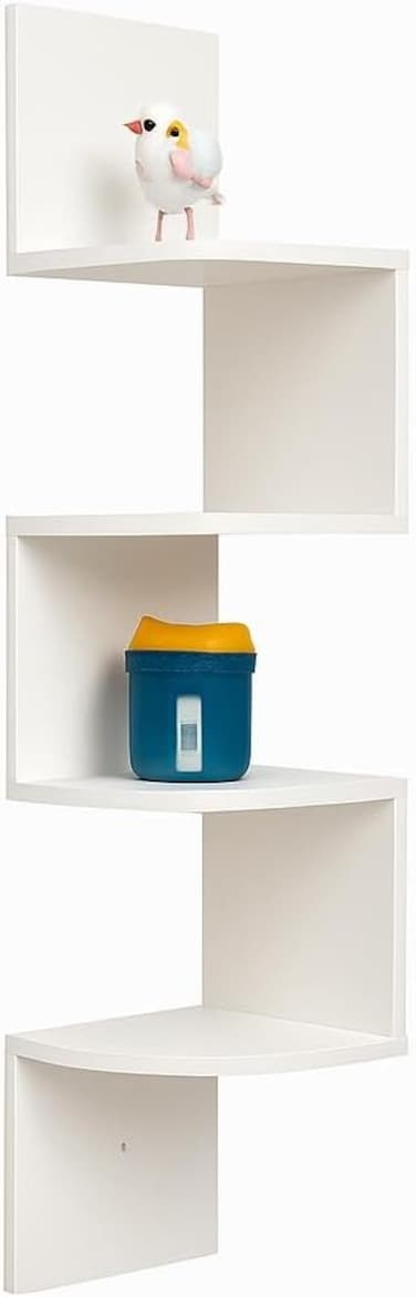 Fitto Wall Shelf Corner 4 Tier 19.8X19.8X102.8cm, White