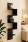 Fitto Wall Shelf Corner 4 Tier Black 19.8X19.8X102.8cm for Home Storage