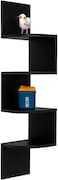 Fitto Wall Shelf Corner 4 Tier Black 19.8X19.8X102.8cm for Home Storage
