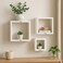 Fitto Wall Shelves Cube 3Pcs Set, White for Home and Office Storage