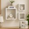 Fitto Wall Shelves Cube 3Pcs Set, White for Home and Office Storage