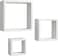 Fitto Wall Shelves Cube 3Pcs Set, White for Home and Office Storage