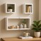 Fitto Flt Wall Shelves Cuboid 3Pcs Set, White for Home and Office Storage