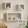 Fitto Flt Wall Shelves Cuboid 3Pcs Set, White for Home and Office Storage