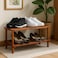 Fitto Wooden Shoe Rack 2 Tier, Coffee Brown, 63x26x29.5cm